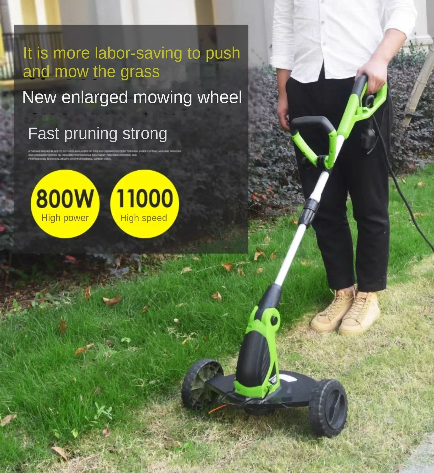 Electric lawn mower 220 volts plug-in lawn mower Small household electric lawn mowing and weeding artifact