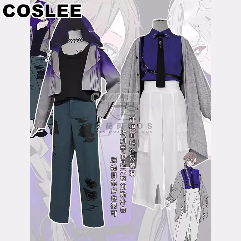 

COSLEE Vtuber Kanae Kanakana Kuzuha Cosplay Costume NIJISANJI Game Suit Fashion Cool Handsome Uniform Halloween Party Role Play