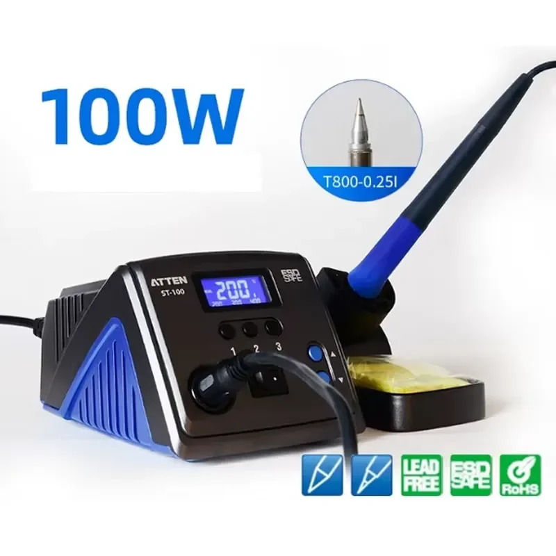 for ATTEN ST-100 Electric Welding Station 100W Adjustable Constant Temperature Digital Display Anti-static Sleep Mode