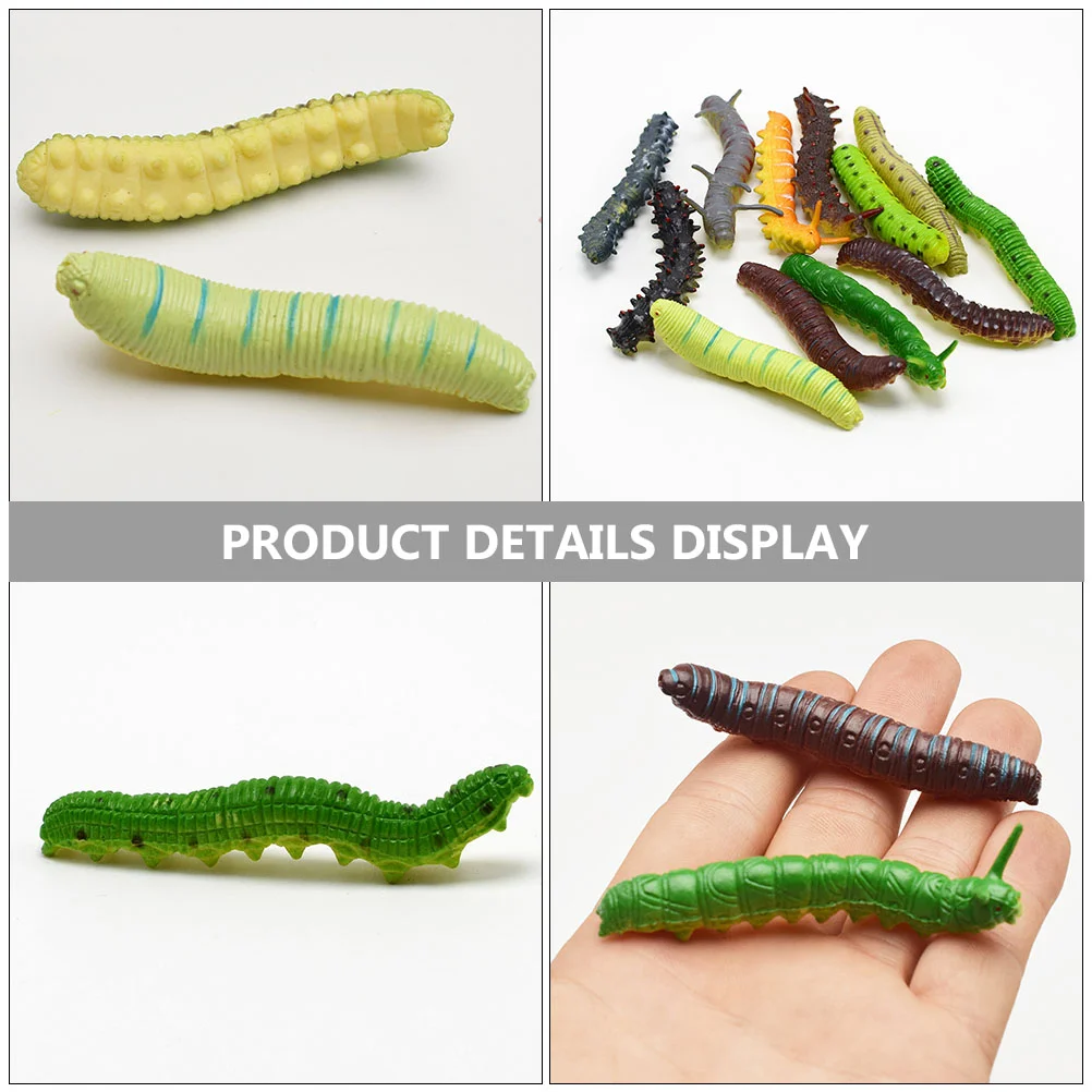 24 Pcs Artificial Caterpillar Caterpillars Baby Toys Kids Decor Premium Model Lovely Decoration Cute Child