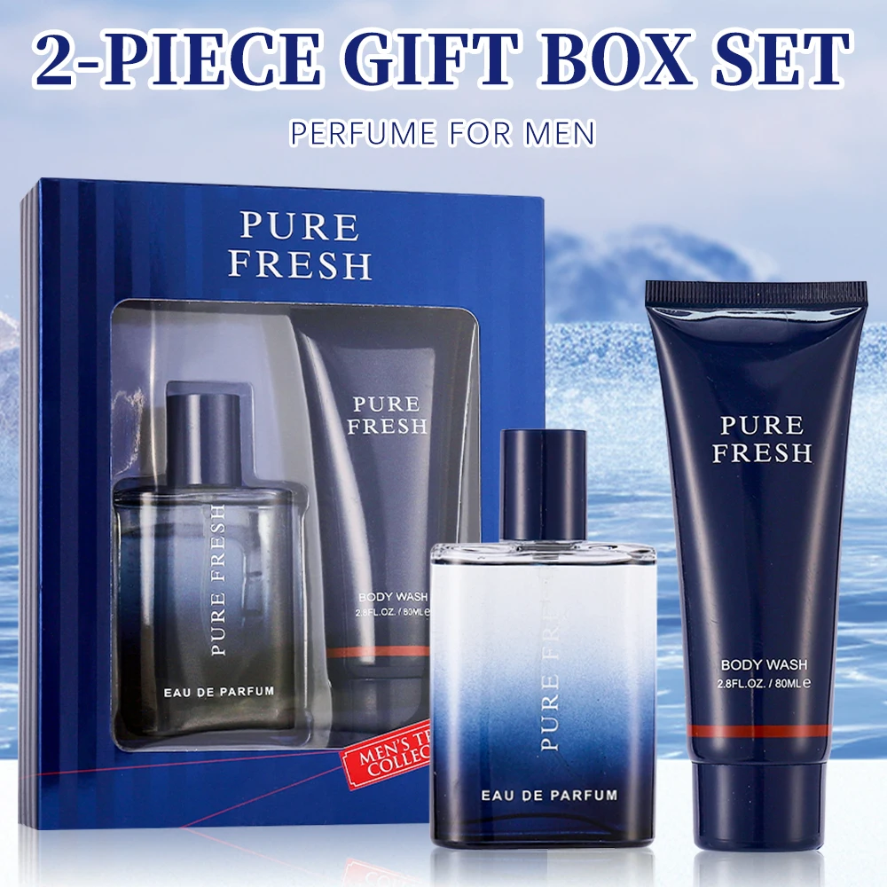 Men's Fragrance Set Men's Eau De Toilette Spray Body Wash Gift Box, 1.7 FL.OZ Perfume, 2.8FL.OZ After Shave, 2.8FL.OZ Shower Gel