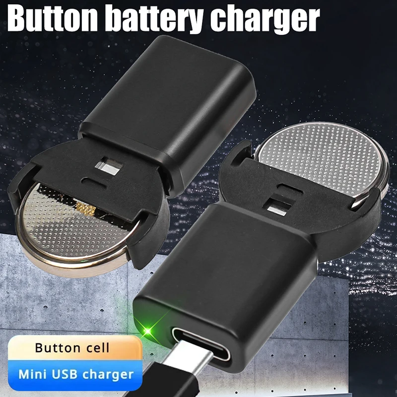 USB Type C Plug Li-ion LIR2032 LIR2025 ML2032 ML2025 CR2032 Coin Button Cell Battery Adapter Charger Fast Charging 2032 Chargers