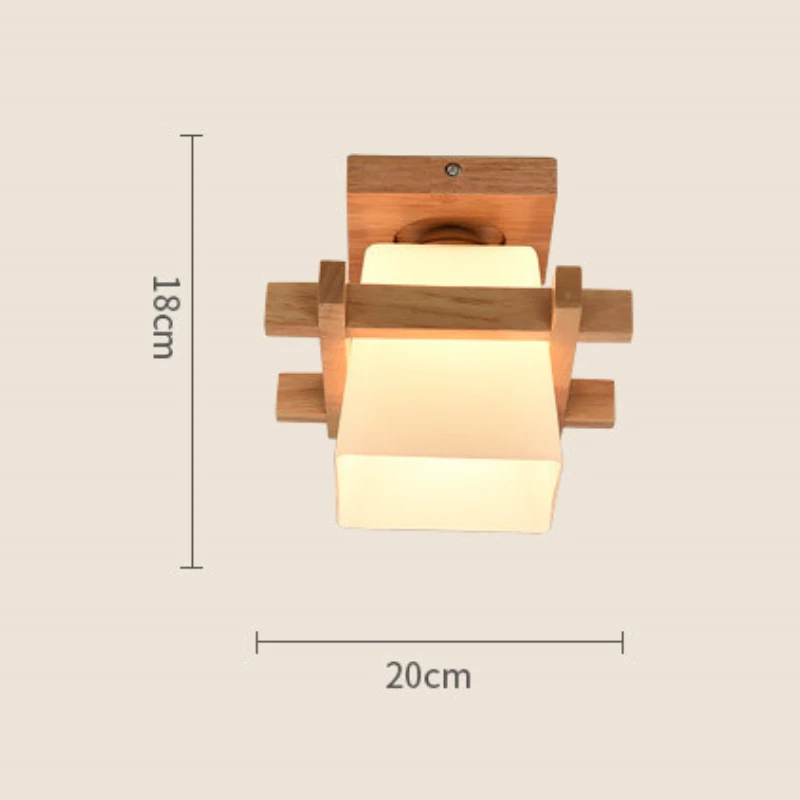 الحد الأدنى الزجاج الصلبة الخشب ضوء السقف النمط الأمريكي عبر على شكل مصابيح شرفة المدخل الفن تركيبة إضاءة السقف #6