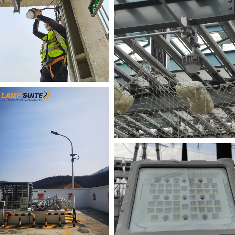 YYHCATEX IP66 IK10 WF2 100W 200W 300W Customizable LED Explosion Proof Flood Emergency Light Zone 1 Zone 2 Ceiling Mounted