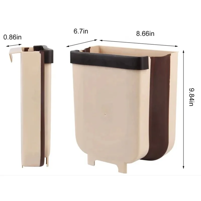 New Upgraded Cabinet  Waste Bin for Kitchen Hanging Trash Bin Garbage Trash Can Wall Mounted Foldable Folding Dust Bin