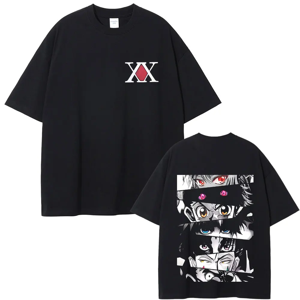 Anime Hunter X Hunter Eyes Graphic T-shirt Men Women High Quality Soft Cotton T Shirts Male Fashion Manga Oversized Streetwear