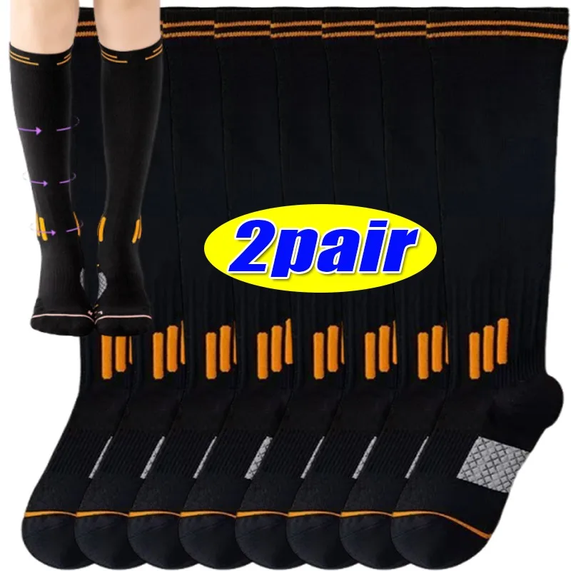 

Professional Fitness Sport Calf Sock Fashionable Sports Knee High Compression Sock Moisture Wicking for Running Fitness Socks