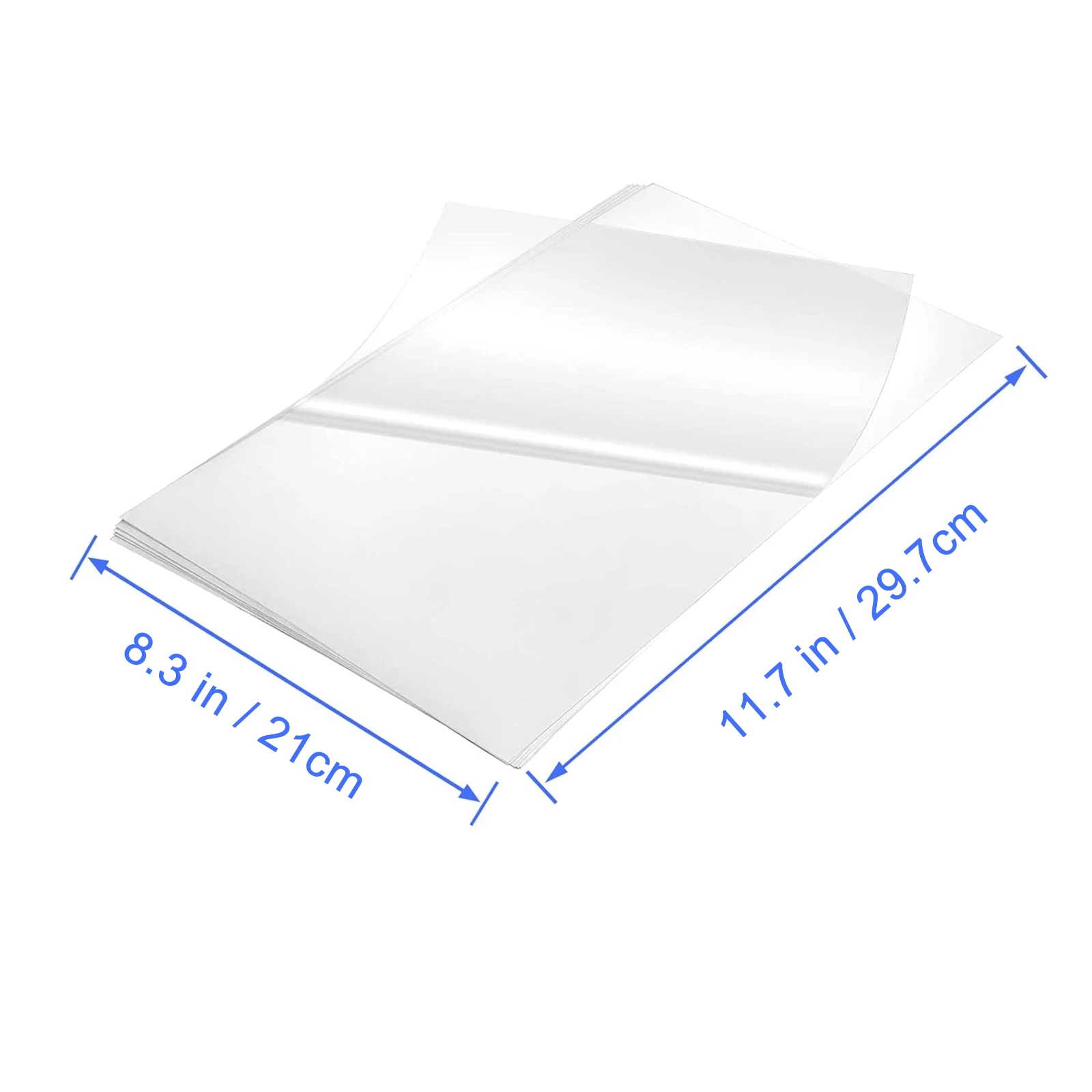 A4 10 قطعة حجم الرسالة 8.3 "x 11.7" ورق لاصق فينيل قابل للطباعة للطابعة النافثة للحبر 100% شفاف شفاف غير مقاوم للماء