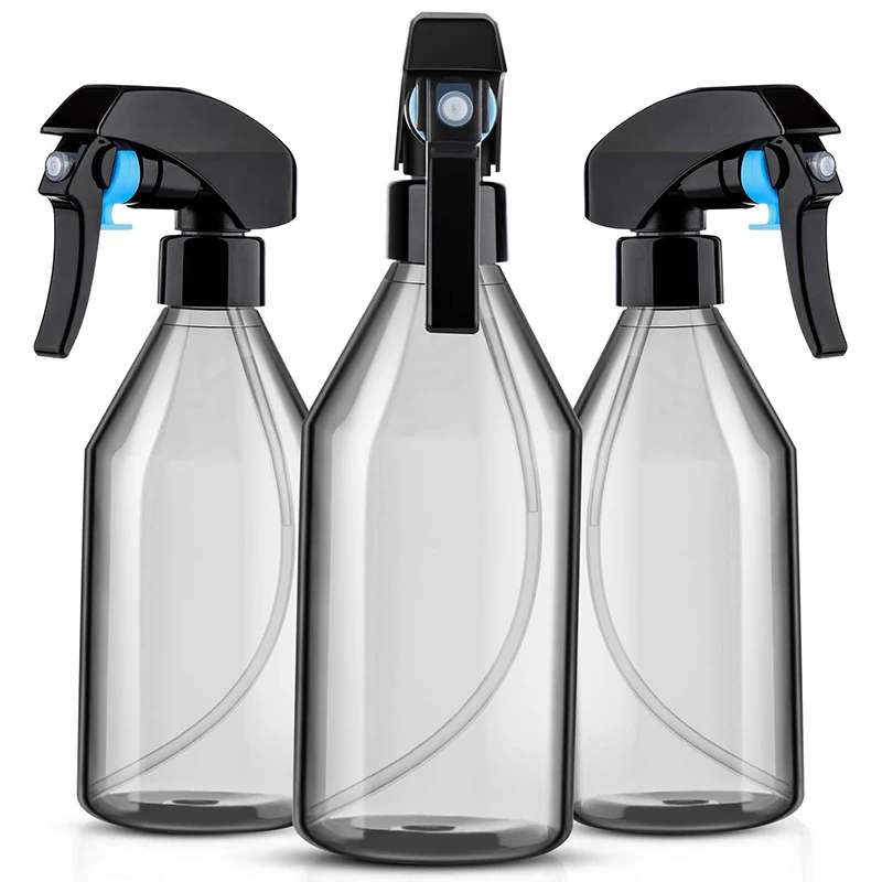 

Plastic Spray Bottles for Cleaning Solutions 10OZ Reusable Empty Container with Durable Black Trigger Sprayer 3Pack