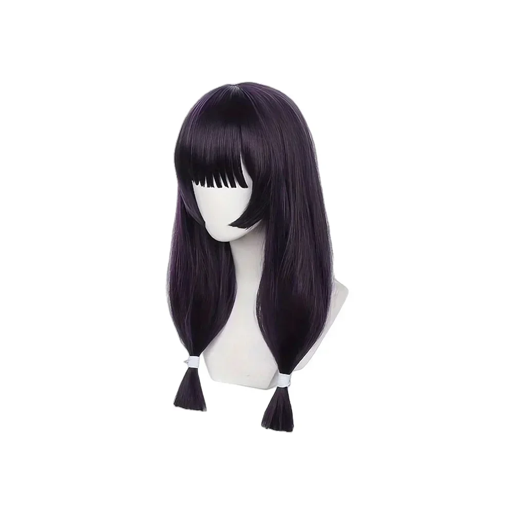 Wig Rambut Sintetis Tahan Panas Anime Wig Cosplay Iori Utahime Panjang Lurus Ungu Tua