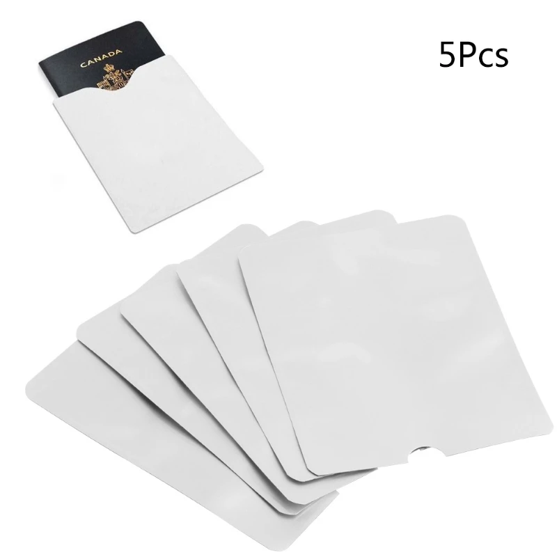 THINKTHENDO Fashion New 5Pcs/Lot Passport Secure Sleeve Holder Anti Scan RFID Blocking Protector Cover