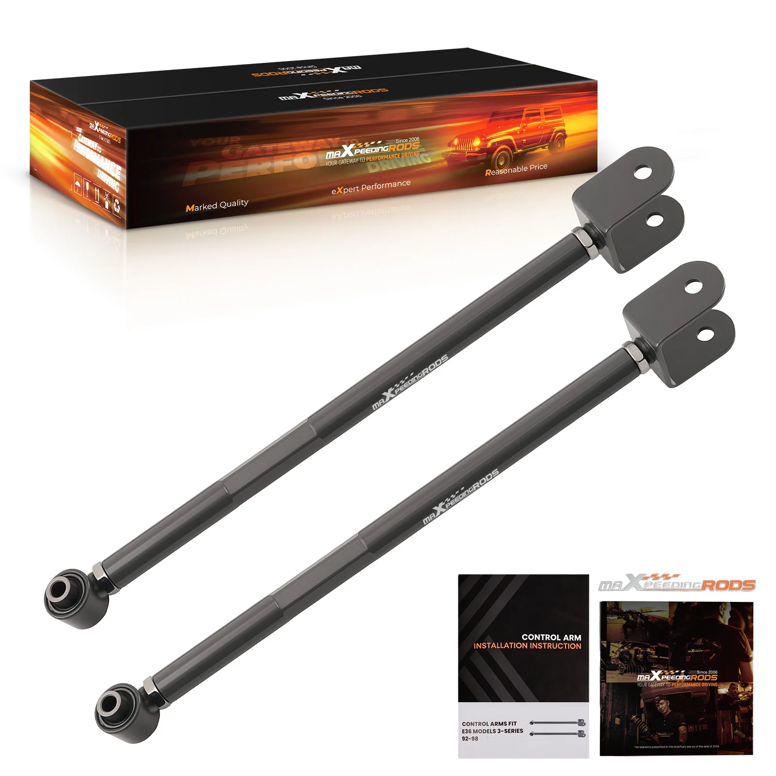 Set of 2 Adjustable Rear Lower Camber Arms Kit for BMW 3-Series E36 E46 318i New Control Arms Set