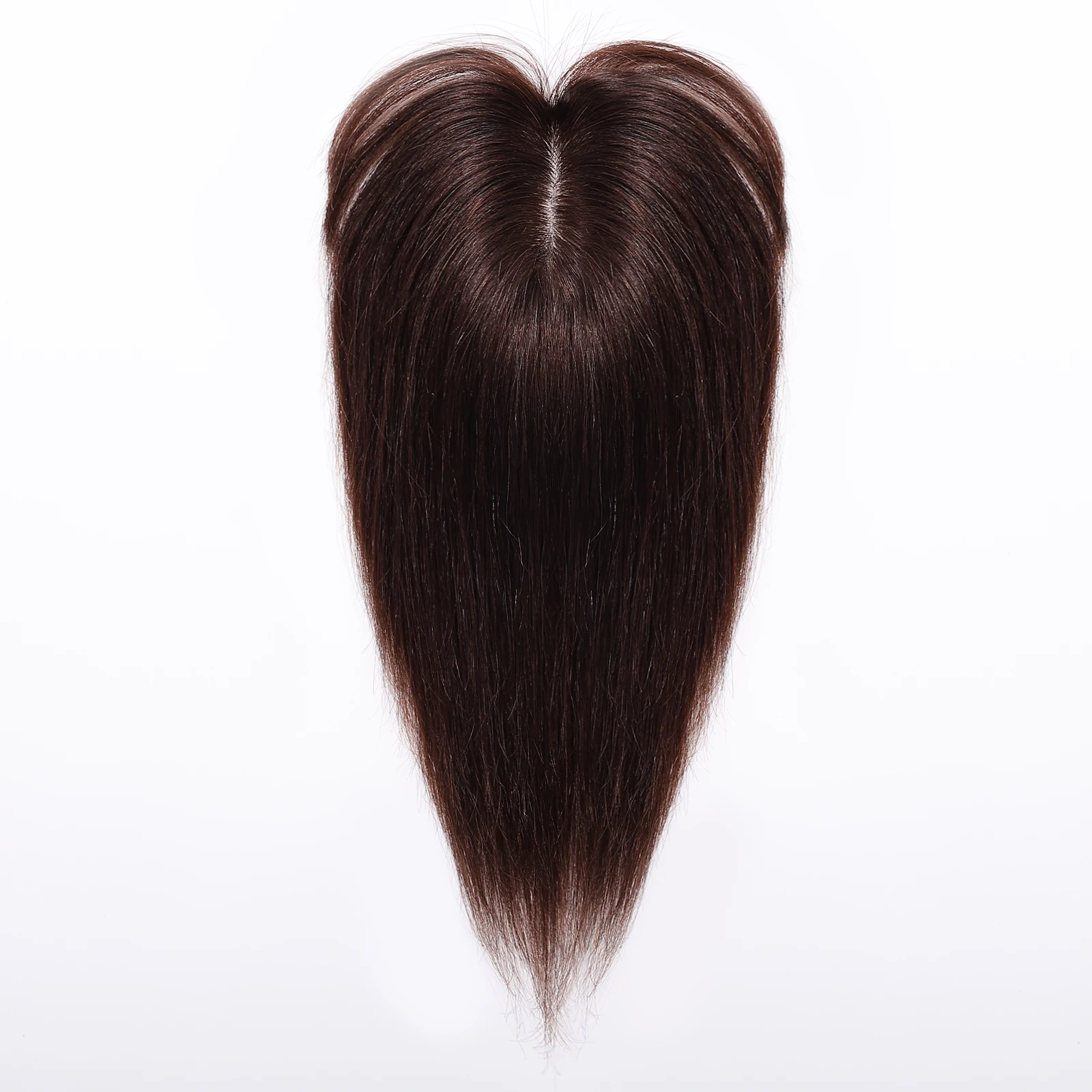Poni Udara Coklat Alami 10 Inci Klip Puncak Rambut Manusia Dasar Sutra Di Atas Potongan Rambut untuk Wanita 100% Ekstensi Rambut Lurus Remy