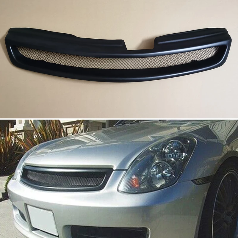 

Для Infiniti G35 Седан 4-дверный Nissan Skyline 2003 2004 гонки решетка гриль Корпус Комплект Аксессуары FRP матовый черный