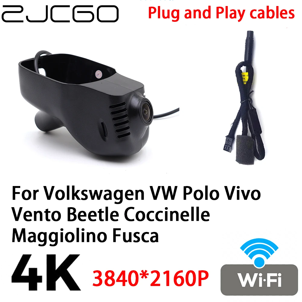 ZJCGO 4K 2160P DVR Dash Cam Video Recorder Plug and Play for Volkswagen VW Polo Vivo Vento Beetle Coccinelle Maggiolino Fusca