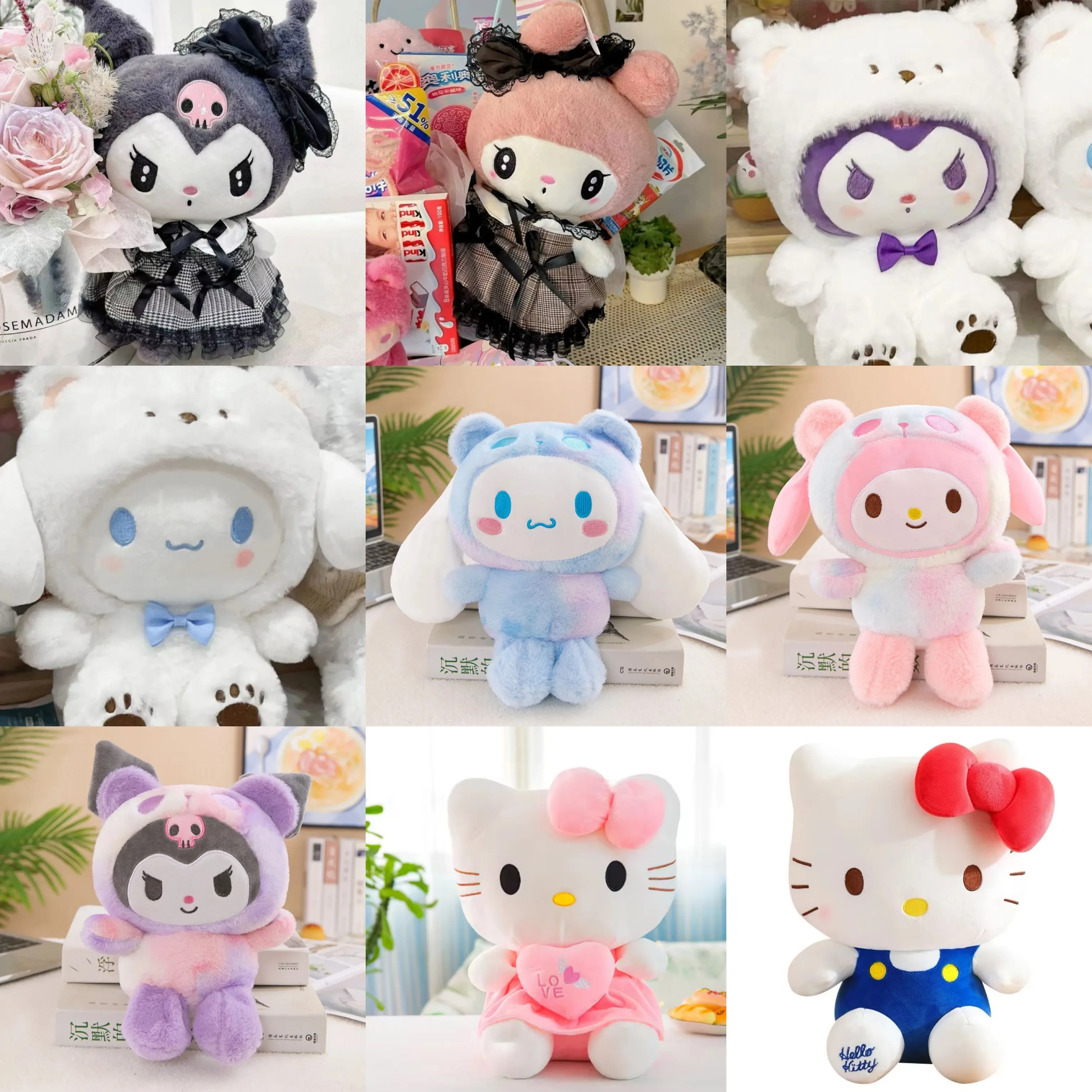 

2026！Hot* Kawaii Sanrio Plush kitty Cinnamonroll Kuromi Pochacco Stuffed Plush Doll Cartoon Cute Toys Children Birthday Gifts