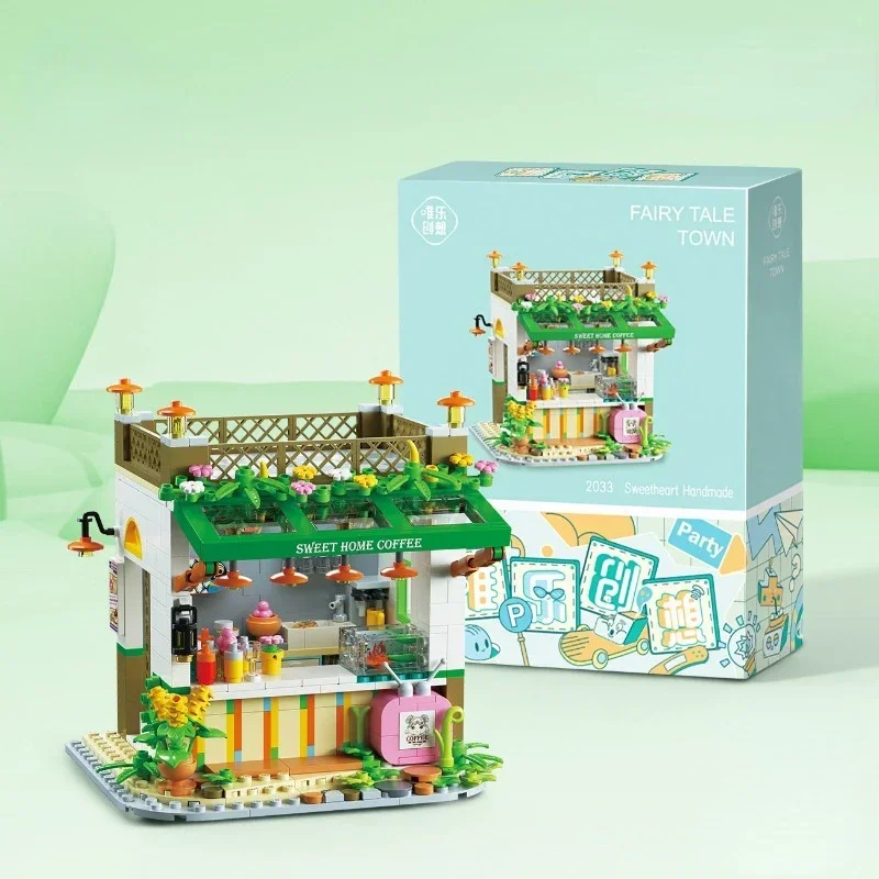 

Fairy Tale Town Sunshine Flower House Building Blocks Street Scene Building Children's Assembly Toy Model Ornaments Holiday Gift