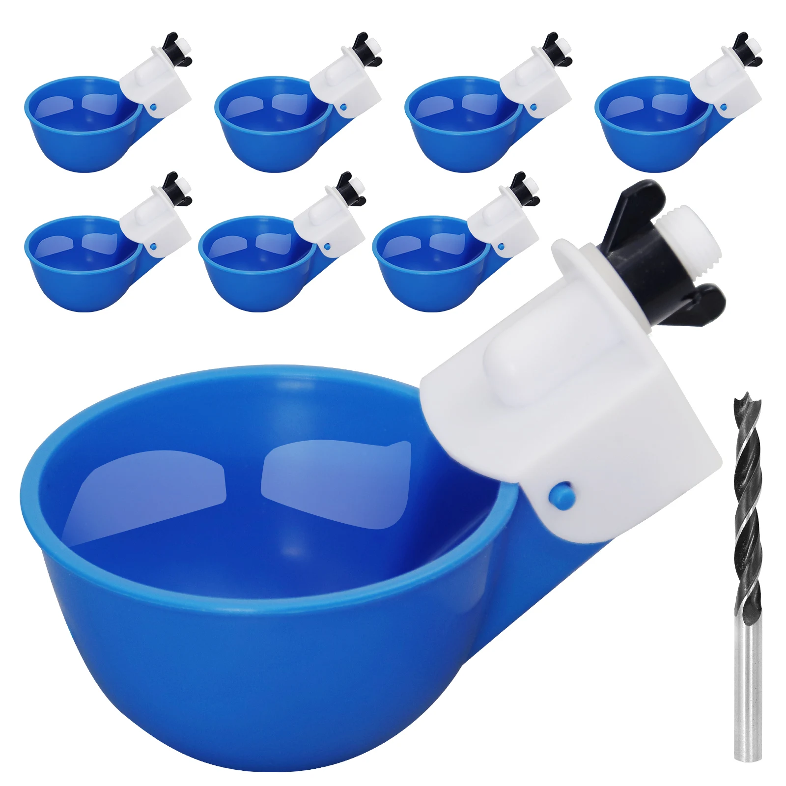 8/15pcs Automatic Poultry Water Drinking Cups with Drill Bit, Chicken Waterer Bowl,  Dispenser for Quail Pigeons