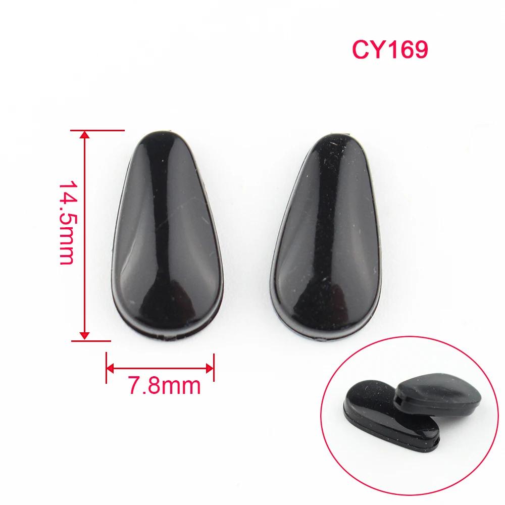 20pcs Silicone Glasses Eyeglasses Nose Pads Optical Frame Repair Accessory Part Push In Insert Type White Black