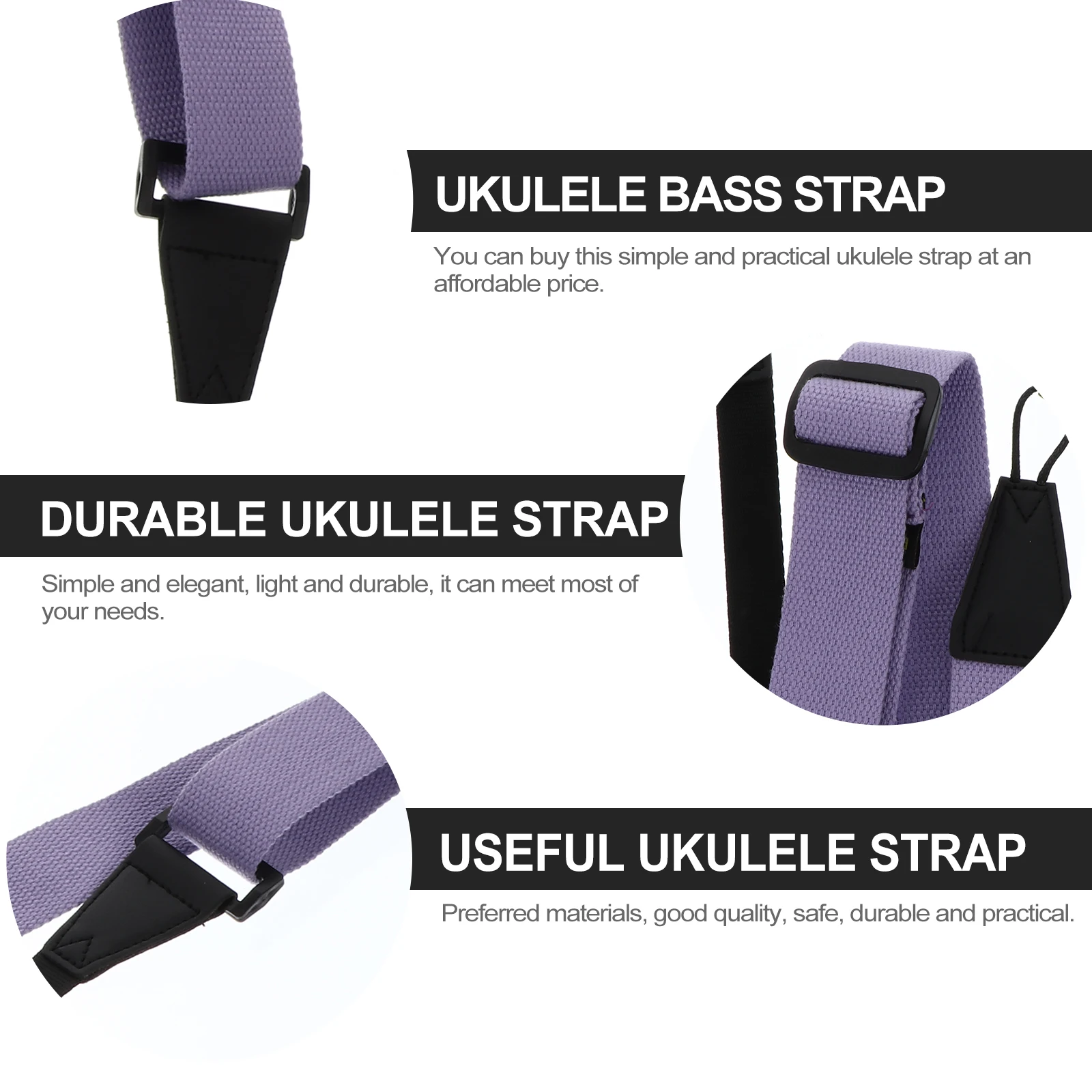 

Ukulele Durable Cloth Non-Punching Bass Strap Adjustable Instrument Accessories Simple Elegant Cloth Strap For Classical Ukulele