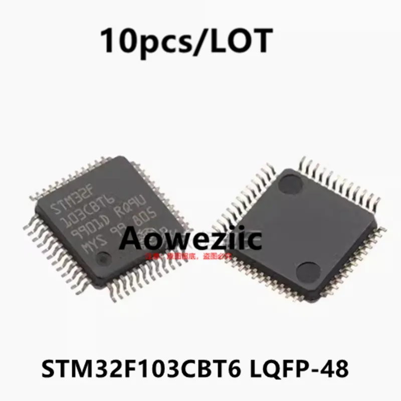 Aoweziic 2023+  100% New Imported Original  STM32F103CBT6 LQFP-48  32-bit Microcontroller MCU