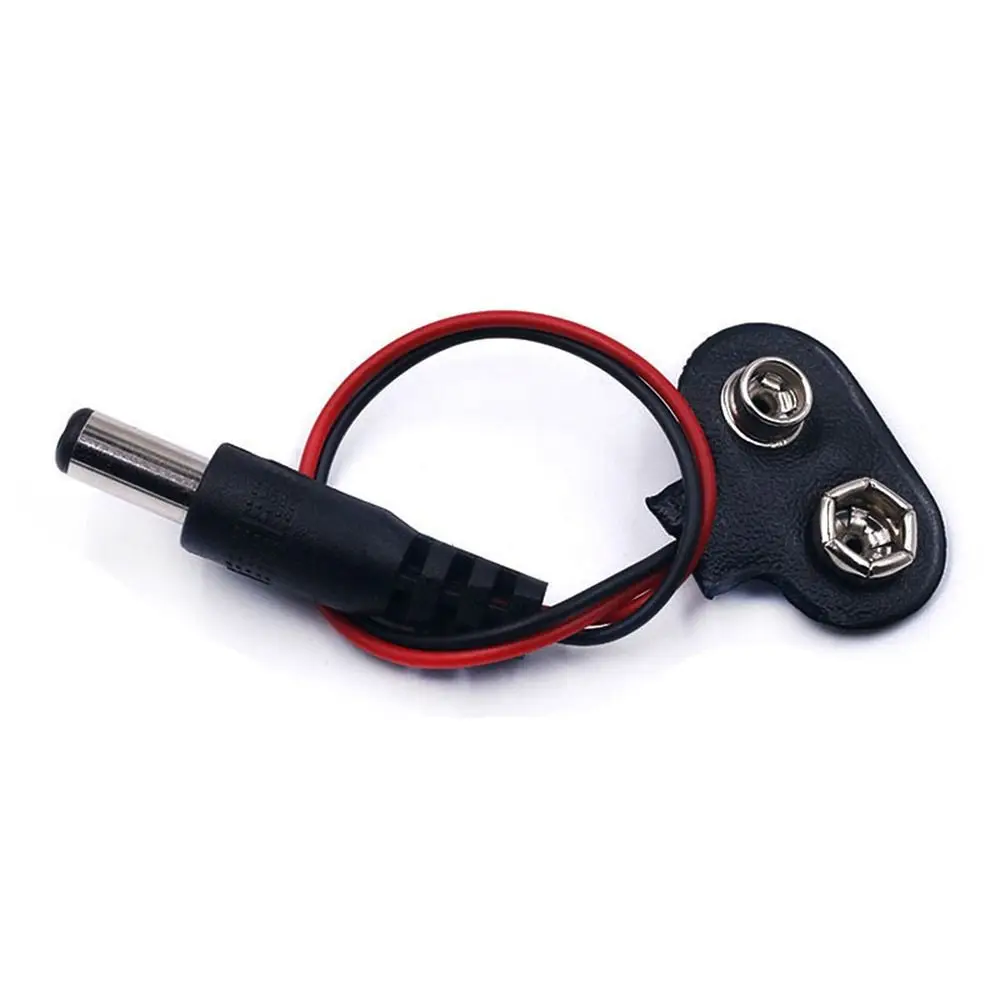 10PCs DC Head 9V Battery Clip Connector Converter Cable Converter Center Negative Power Supply Cable for Guitar Effect Pedal