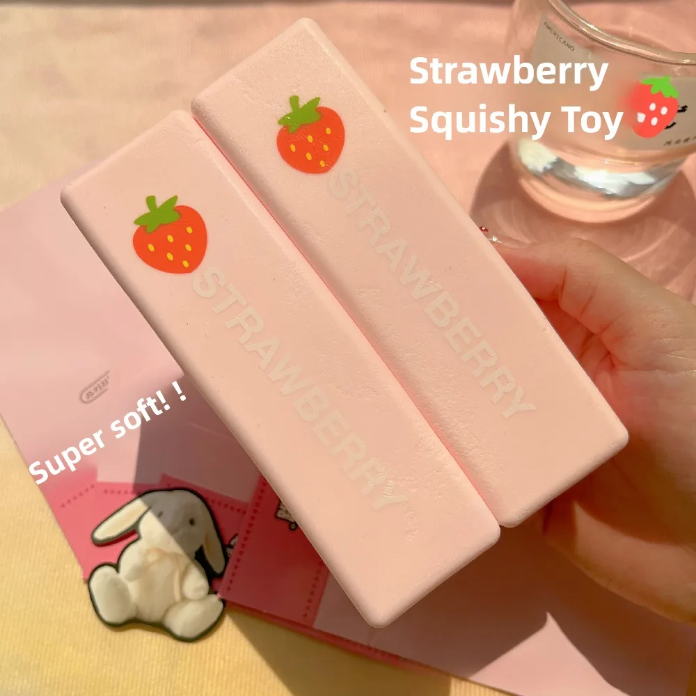 Squishy morango & espuma de chocolate brinquedo de apertar alívio do estresse lento subindo sensorial fidget para ansiedade tdah autismo presentes para crianças