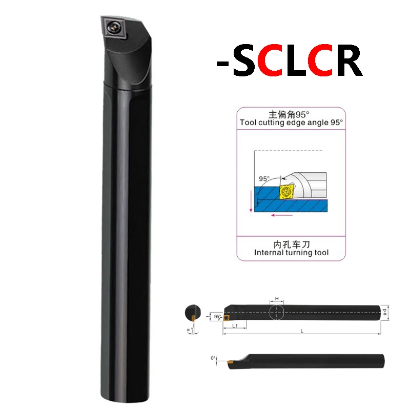 

LIHAOPING SCLCR S06K S12M S08K SCLCR06 SCLCL06 Винтовой тип с ЧПУ Внутренний токарный инструмент S12M-SCLCR06 S16Q-SCLCR09 Расточная оправка с ЧПУ