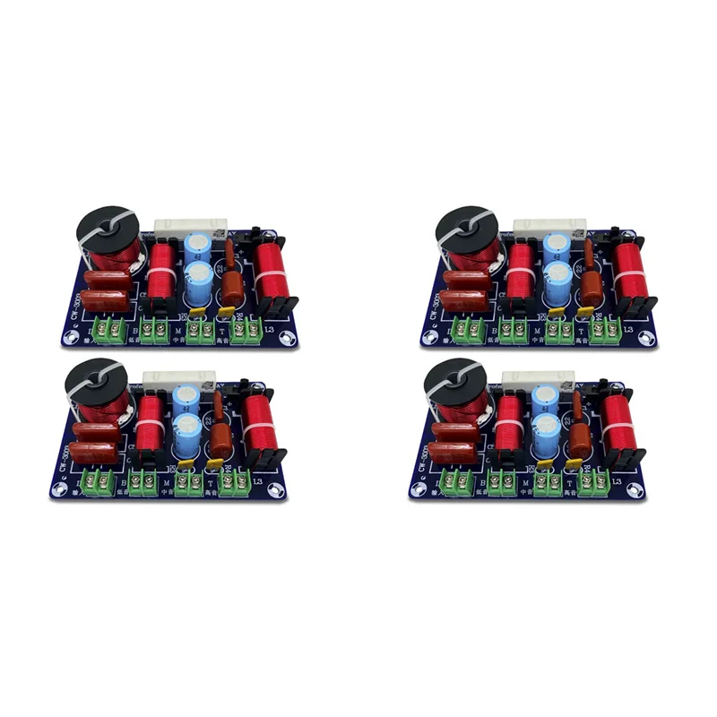 

B92B-4PCS 3-Way 250W 850/5200Hz Frequency Divider DIY Speaker Filter Circuit Treble Medium Bass Hifi Stereo Audio Crossover
