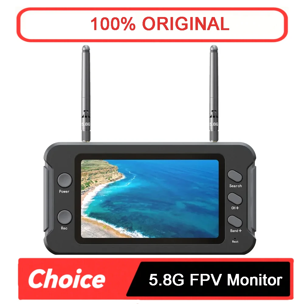 

5,8G FPV-монитор с DVR 40CH 4,3-дюймовый ЖК-дисплей 16:9 NTSC/PAL Автоматический поиск видеозапись для RC FPV Drone Quadcopter