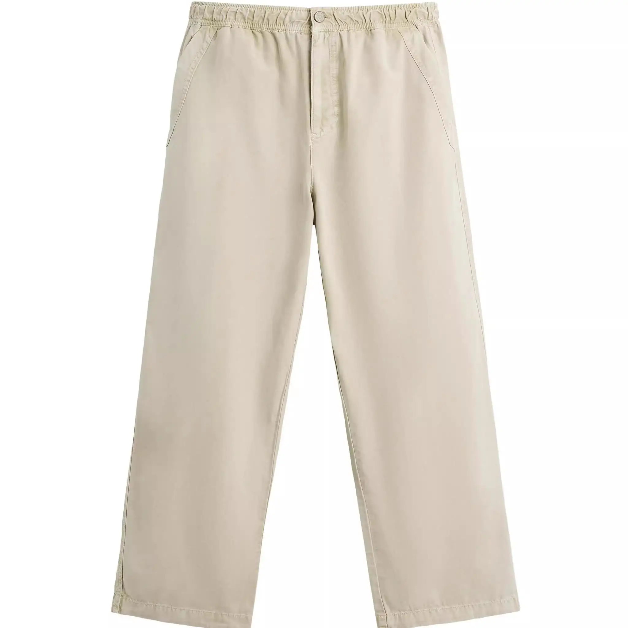 

New Summer Men's Loose Comfortable Retro Casual Straight Leg Waed Canvas Long Pants Straight Cut Leisure Trousers for Youth