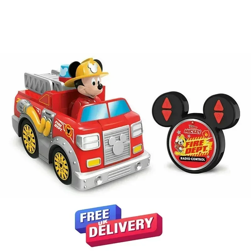 Disney New Mickey Mouse 2.4G Remote Control Fire Truck 360 Degrees Rc Electric Remote Control Car Boy Puzzle Toy Birthday Gifts