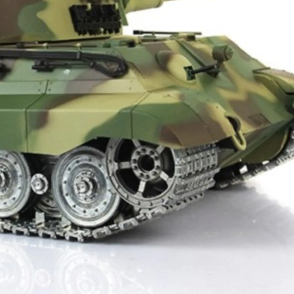

US Sale Henglong 1/16 7.0 Customized King Tiger RC Tank 3888A Metal Wheels Barrel Recoil