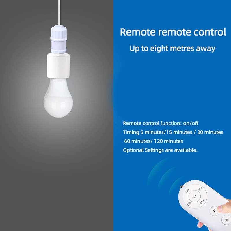 Wireless Remote Control E27 Light Socket Lamp Holder 8M Range For LED Bulbs Lamp Socket Wireless Light Switch Kit AC180-250V