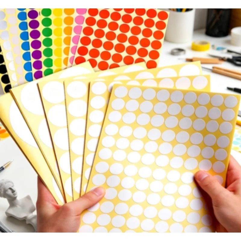 16 Color Label Dot Stickers Self-Adhesive Dot Stickers Circular Stickers Suitable for Food Containers/Scrapbooks/Packaging
