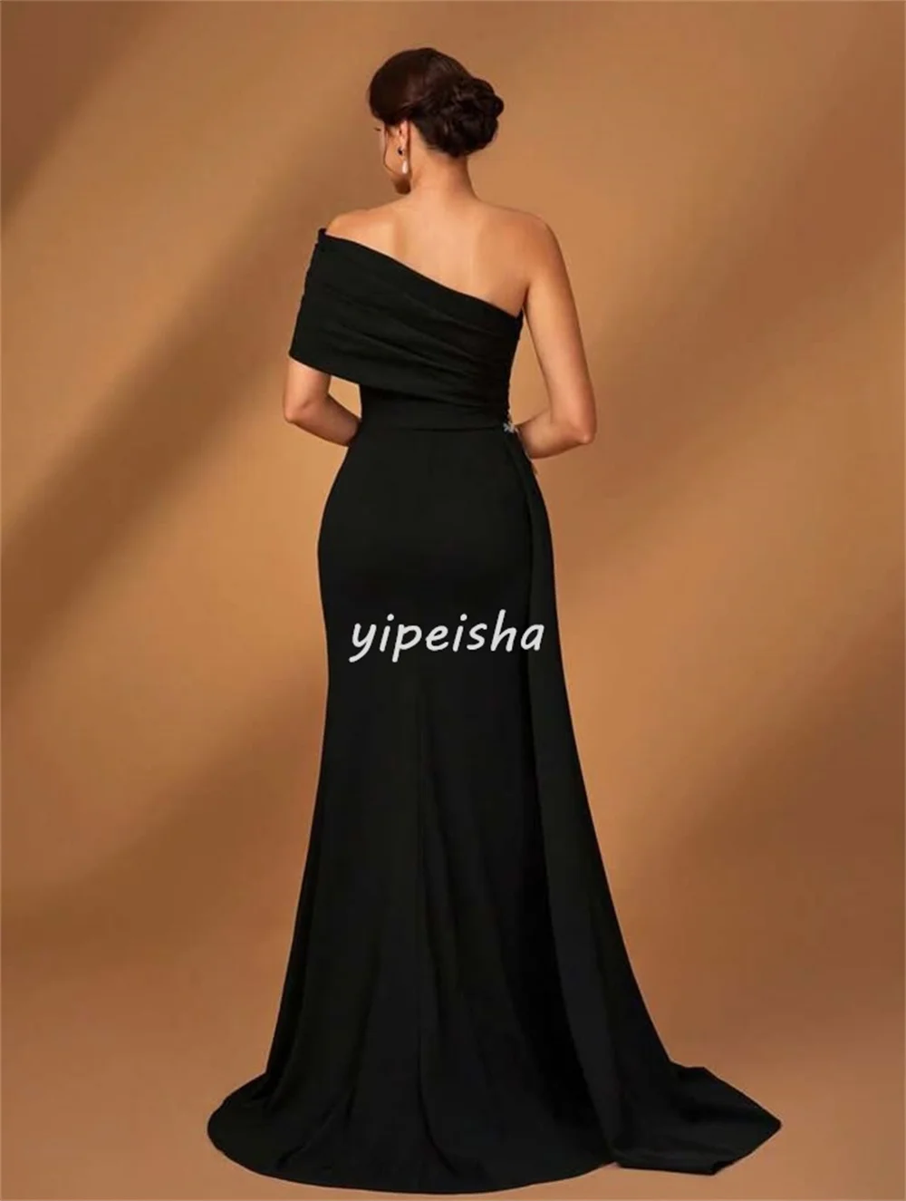 Customized Matching Formal Jersey Rhinestone Beading Mermaid Off-the-shoulder Long Dresses Bespoke Occasion Dresses Fashion Sexy
