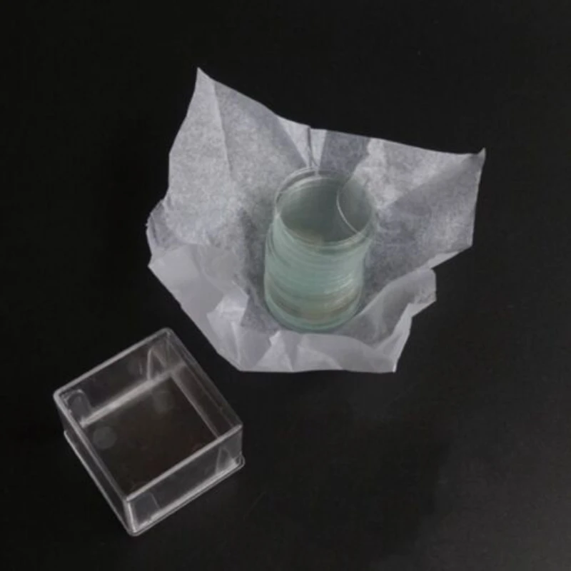 100Pcs/Box 20-35mm Round Coverslips Individually Packed Disposable Pre-Cleaned Cell Culture Slides for Microscope Observation