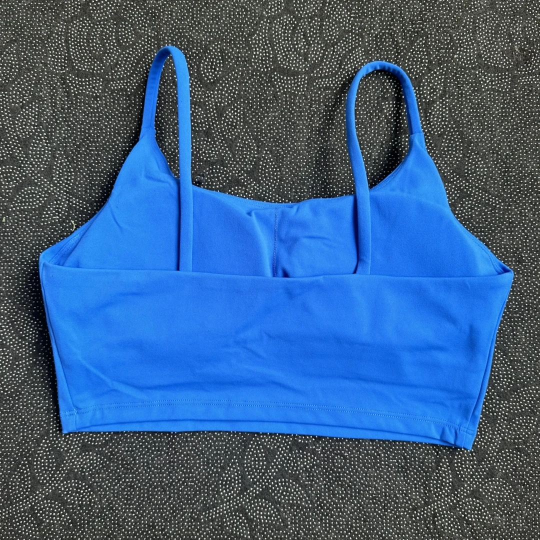 Solid Color Tight Fitness Women Sport Bra Spaghetti Strap Gym Yoga Bra Athletic Underwear Soft Top Workout Train With Chest Pad image 4