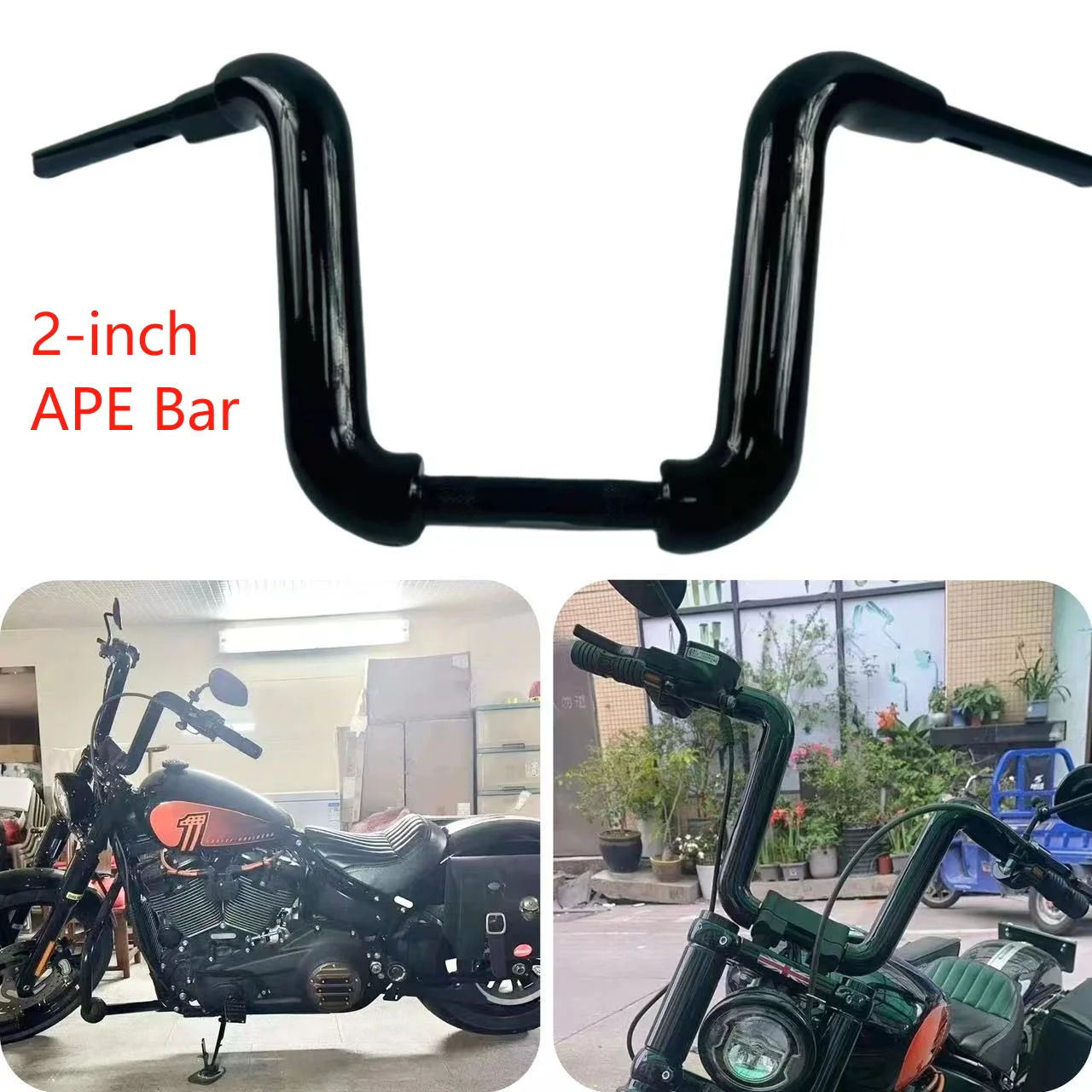 

2'' APE Hanger Handlebar 10"-16" Riser For Harley Fat Boy Breakout Street Bob Low Rider Road King 883 Motorcycle Accessories Bar