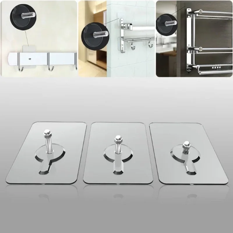 10pcs Punch Free Screws Hook Hanger Screw Free Sticker Wall Adhesive Hooks for Mount Wall Shelf Picture Hanging Kitchen Bathroom