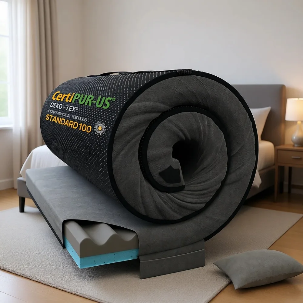 

3-дюймовый двусторонний матрас из пены с эффектом памяти для кемпинга, водонепроницаемый спальный коврик с подушкой и сумкой для переноски для путешествий