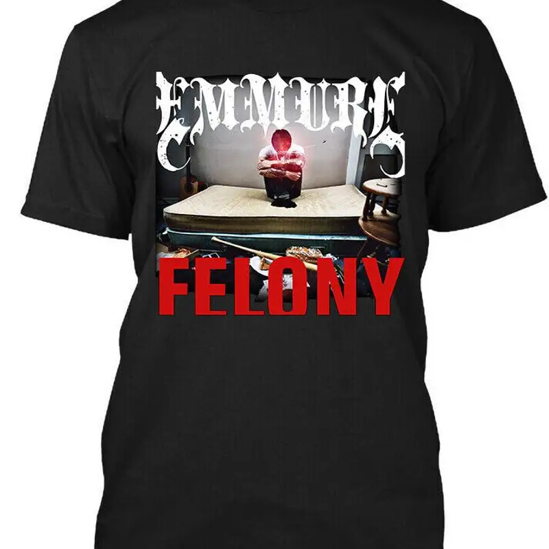New Emmure Felony American Death Music Group Vintage Logo T Shirt Size S 4Xl