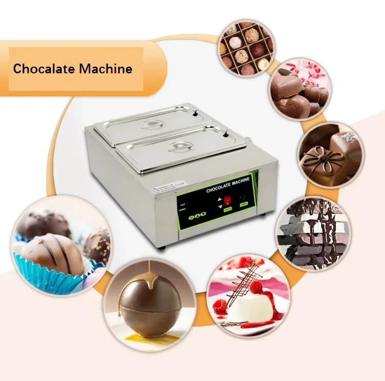 Máquina de derretimento automática do chocolate, corações aquecendo, temperando, 6 potes, para venda