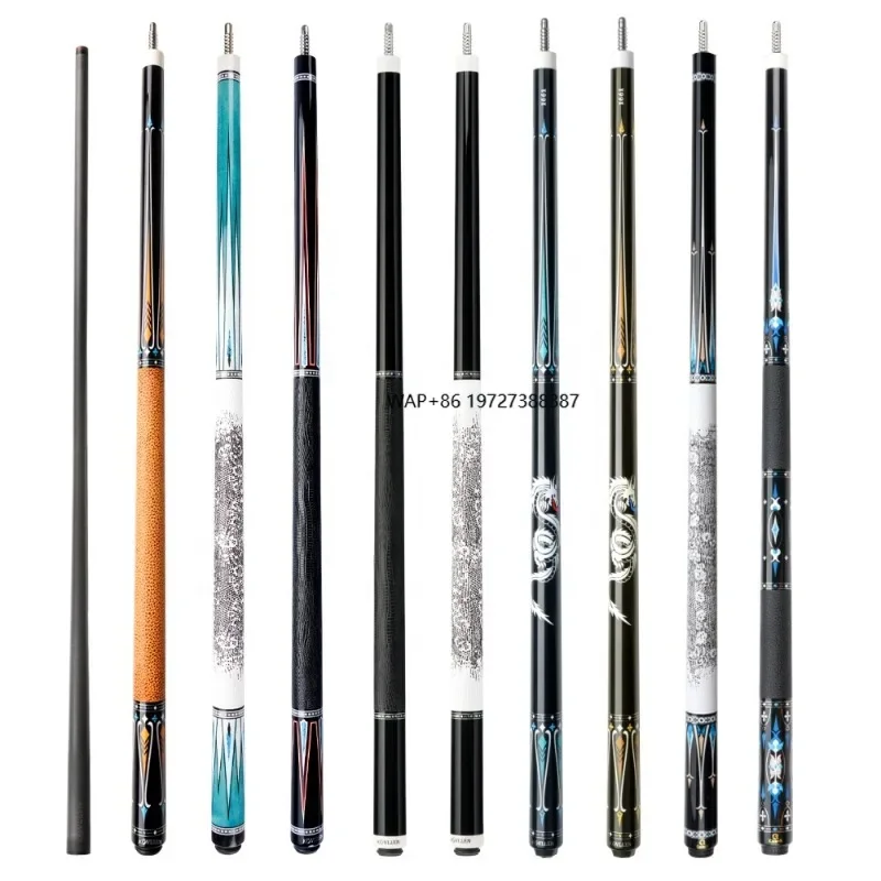 Factory Sale Customizable Maple/Carbon Decal/Inlay Pool Cue Stick Professional  Low Deflection Billiard Accessories