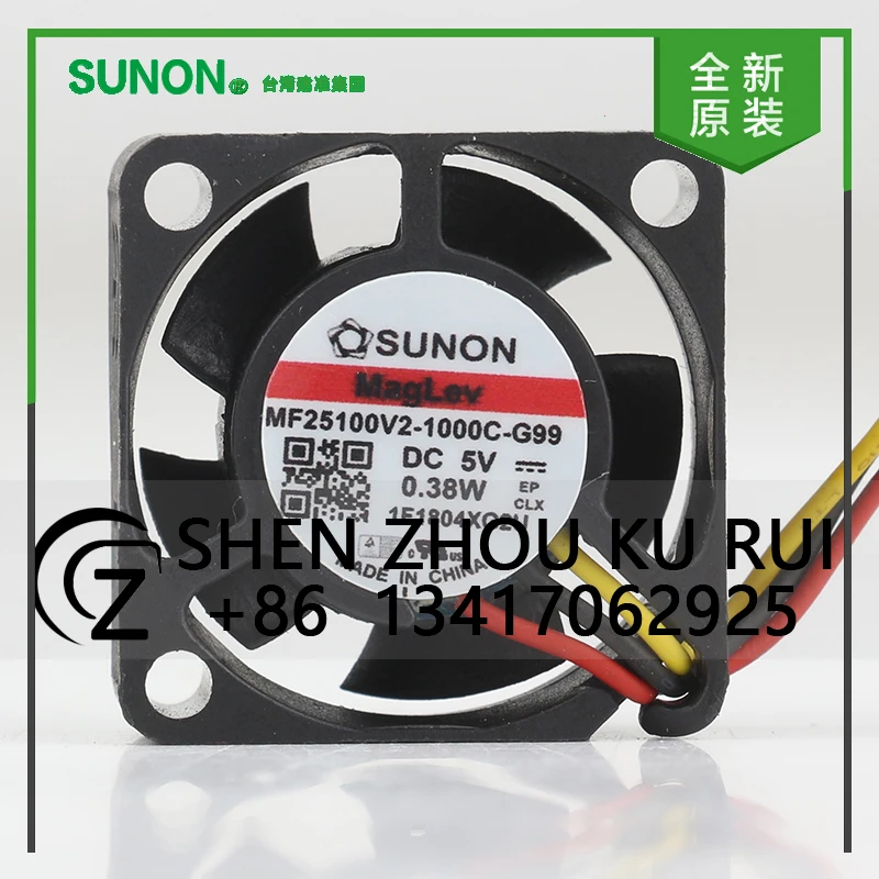 

Новый инвертор Sunon 12 В 24 В 48 В постоянного тока 5 В 0,38 Вт AC EC 2510 25X25X10MM 2,5 см Maglev Тихий микро 3-проводной вентилятор охлаждения MF25100V2-1000C-G99