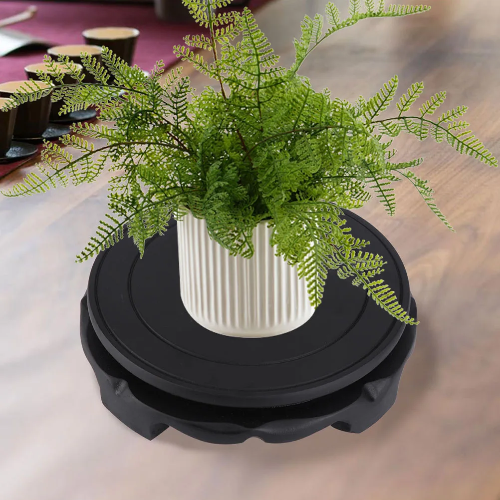 

Wooden Display 12CM Rotating Base for Vase Fish Tank Plant Pot Stone Decor Wooden Stand Craftsmanship Bowl Stand