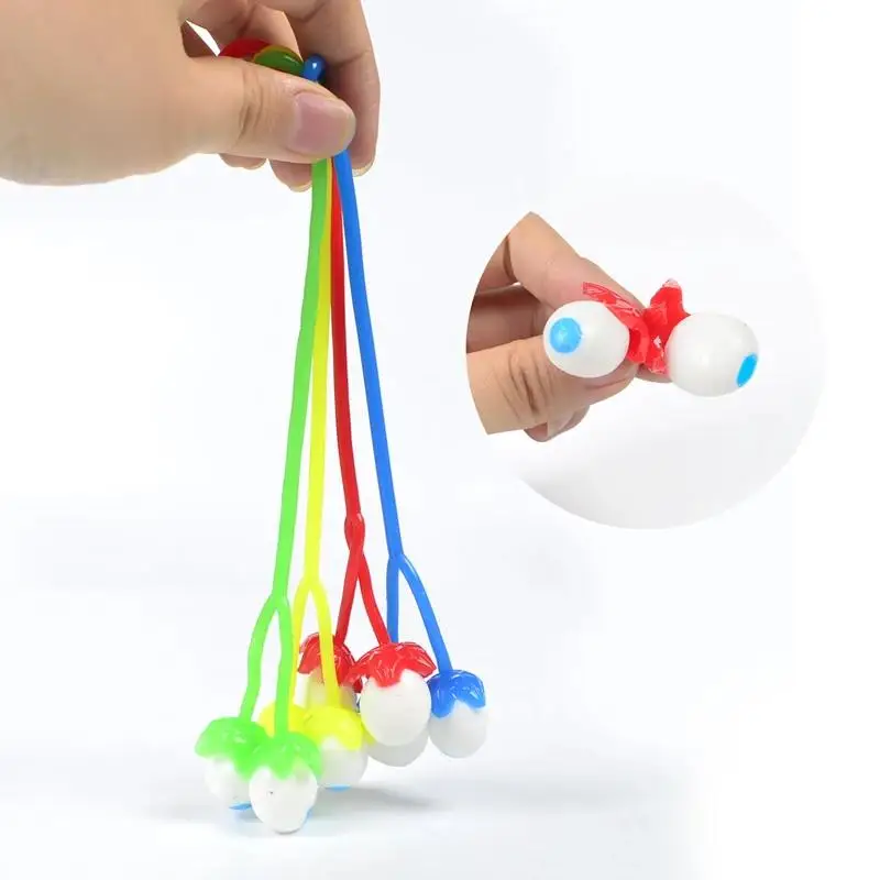 

3Pcs Funny Novelty Gadget Colorful Sticky Eyeball Slingshot Gags Practical Jokes Kids Wacky Fun Elastic Toys Haunted Decoration