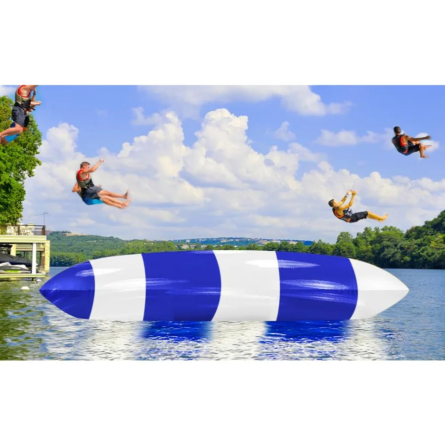 

Inflatable Water Catapult Jump Blob with Air Pump Water Inflatable Catapult Bag Jumping Pillow for Adults and Blue
