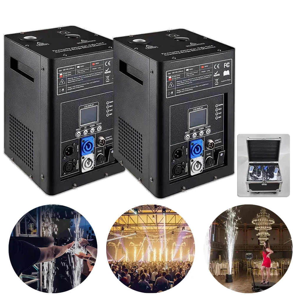 

2Pcs/Lot Flight Case 600W Cold Spark Machine DMX Cold Fireworks Effect Machine For Wedding Party DJ Disco Sparkler Machin