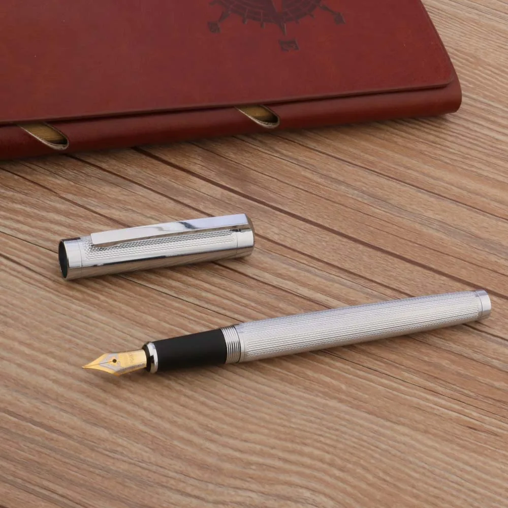 luxury GOLDEN Medium Nib Star pattern waves Fountain Pen signature elegante PEN Stationery Office Supplies